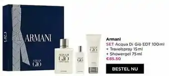 ICI PARIS XL Armani set acqua di giò edt + travelspray + showergel aanbieding