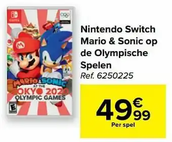 Carrefour Nintendo switch mario + sonic op de olympische spelen aanbieding