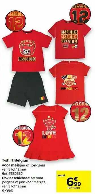 Carrefour T-shirt belgium voor meisjes of jongens aanbieding