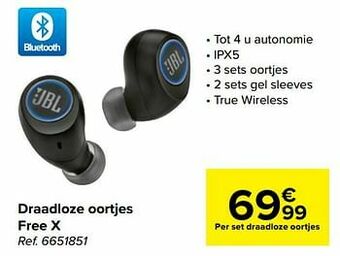 Carrefour Jbl draadloze oortjes free x aanbieding