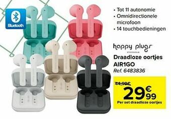 Happy plugs draadloze oortjes air1go