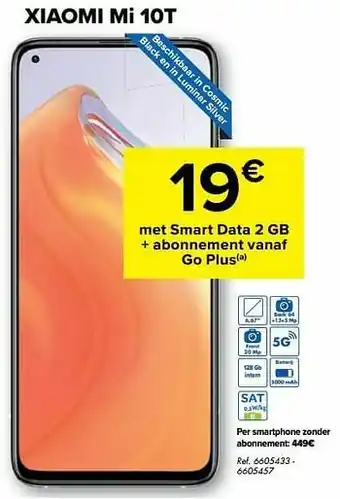Carrefour Xiaomi mi 10t aanbieding
