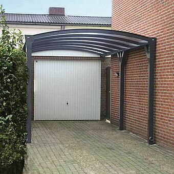Brico Scala carport in metaal antraciet opaal 3,2 x 4 m aanbieding