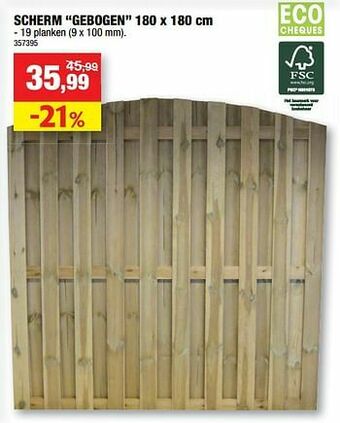 Hubo Scherm gebogen aanbieding