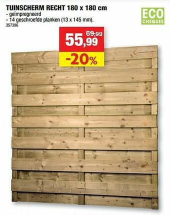 Hubo Tuinscherm recht aanbieding