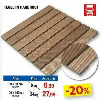 Hubo Tegel in hardhout aanbieding