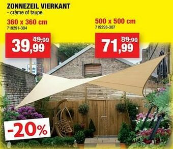 Hubo Zonnezeil vierkant aanbieding