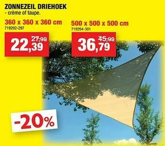 Hubo Zonnezeil driehoek aanbieding