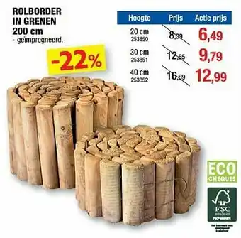 Rolborder in grenen