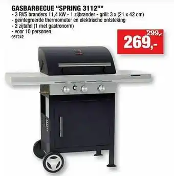 Hubo Barbecook gasbarbecue spring 3112 aanbieding