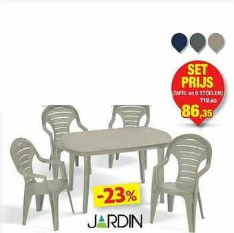 Hubo Tafel en 6 stoelen aanbieding
