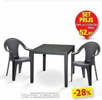Hubo Tafel en 2 stoelen aanbieding