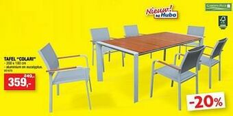 Hubo Tafel colari aanbieding