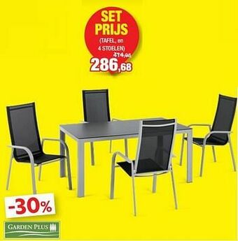 Hubo Tafel, en 4 stoelen aanbieding