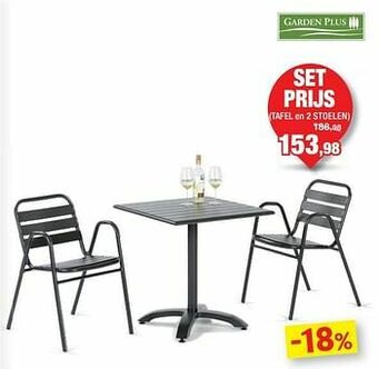 Hubo Tafel en 2 stoelen aanbieding