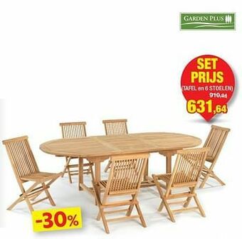 Hubo Tafel en 6 stoelen aanbieding