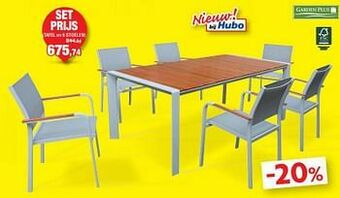 Hubo Tafel en 6 stoelen aanbieding
