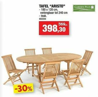 Hubo Tafel aristo aanbieding