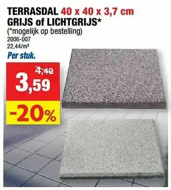Hubo Terrasdal grijs of lichtgrijs aanbieding