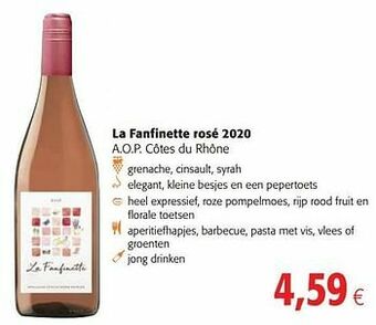 Colruyt La fanfinette rosé 2020 a.o.p. côtes du rhône aanbieding