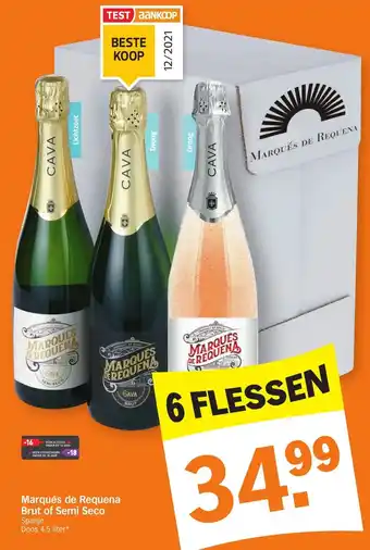 Albert Heijn Marques de requena brut of semi seco 4.5 L aanbieding