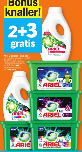 Albert Heijn Ariel vloeibaar+ en pods+ aanbieding