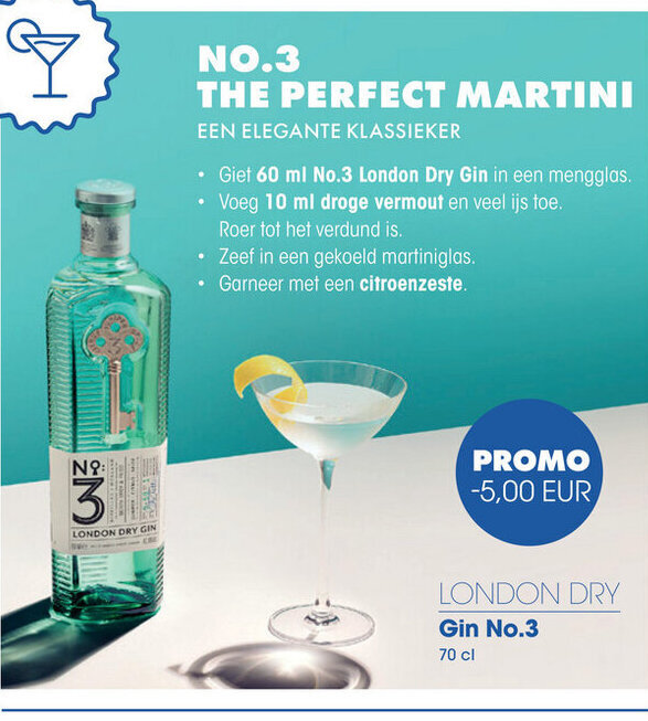 London Dry Gin No.3 70 cl promotie bij Prik en Tik