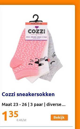Action Cozzi Sneakersokken aanbieding