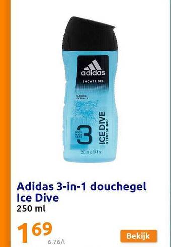 Action Adidas 3in1 Douchegel Ice Dive aanbieding