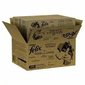 Zooplus 80x100g Elke Dag Feest Rund, kip, eend, lam Felix Kattenvoer aanbieding