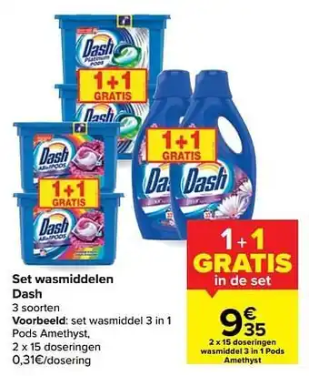 Carrefour Set wasmiddelen Dash aanbieding