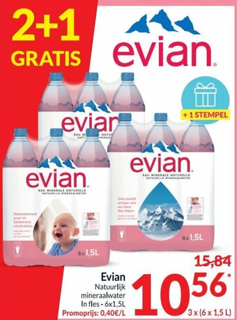 Intermarché Evian Natuurlijk mineraalwater aanbieding