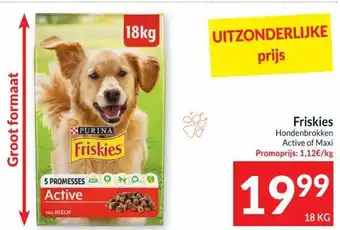 Intermarché Friskies Hondenbrokken Active of Maxi aanbieding