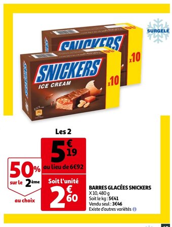 Auchan Barres Glacées Snickers aanbieding