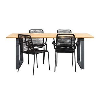 Leen Bakker Le Sud tuinset Lunas Beaune U-poot - zwart - 5-delig - Leen Bakker aanbieding