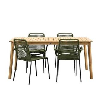 Leen Bakker Le Sud tuinset Lunas Dijon rond - groen - 5-delig - Leen Bakker aanbieding