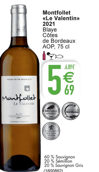 Cora Montfollet Le Valentin 2021 Blaye Côtes de Bordeaux aanbieding