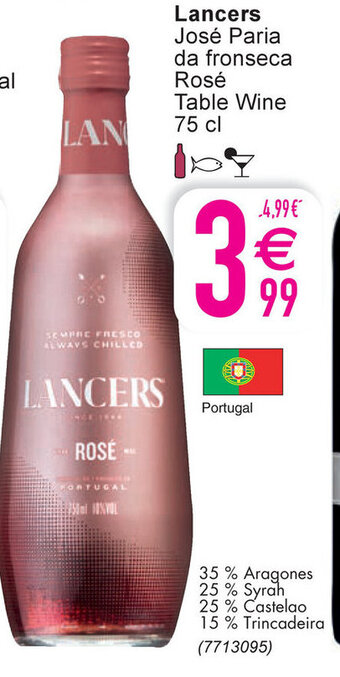 Cora Lancers José Paria da Fronseca Rosé Table Wine aanbieding