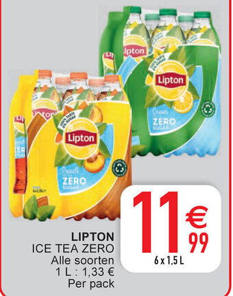 Cora Lipton Ice Tea Zero Alle Soorten aanbieding