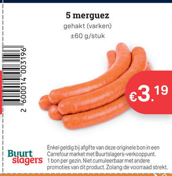 Buurtslagers 5 Merguez aanbieding