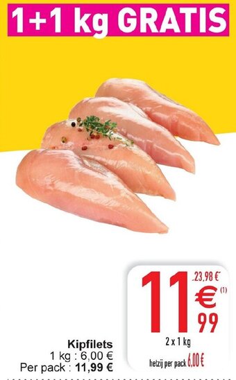 Cora Kipfilets 2 x 1 kg aanbieding