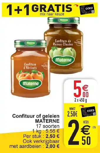 Cora Materne Confituur of geleien 2 x 450 g aanbieding
