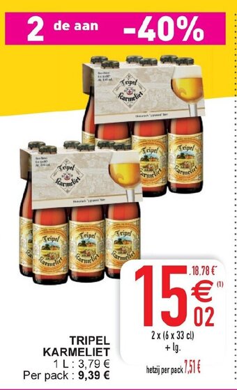 Cora Tripel Karmeliet 2 x (6 x 33 cl) aanbieding