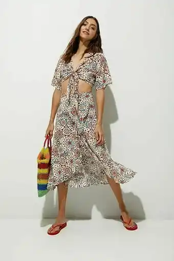 Desigual Rok met ruches en mandala’s - WHITE - L aanbieding
