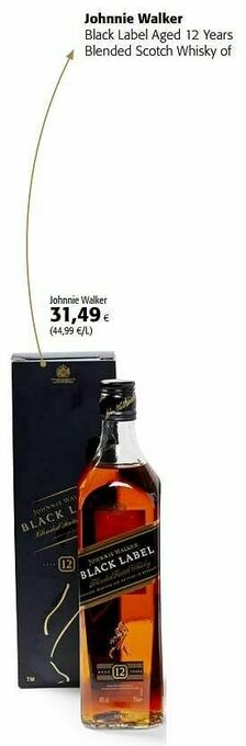 Colruyt Johnnie walker black label aged 12 years blended scotch whisky aanbieding