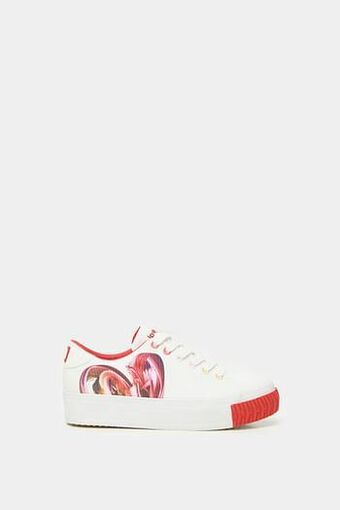 Desigual Sneakers met plateauzool en harten - WHITE - 40 aanbieding