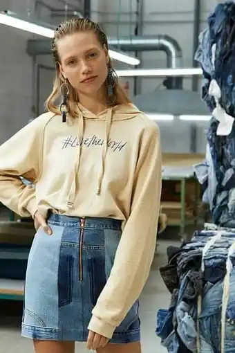 Desigual Kort sweatshirt van gerecycled katoen - WHITE - S aanbieding