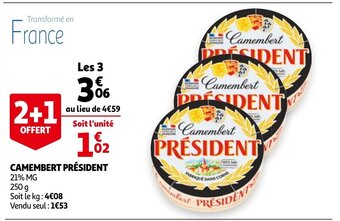 Auchan Camembert Président aanbieding