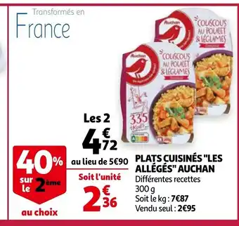 Plats Cuisinés "Les Allégés" Auchan
