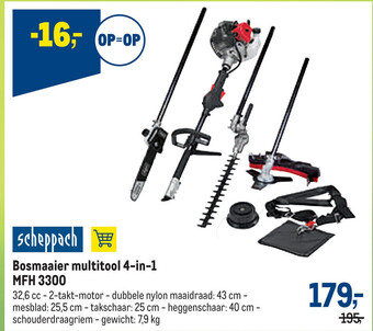 Makro Scheppach Bosmaaier Multitool 4-in-1 MFH 3300 aanbieding